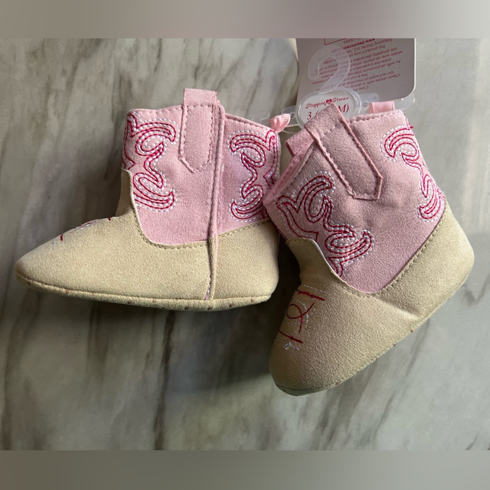 NWT Pink and Tan Infant Cowboy Boots